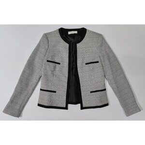 Kasper Women's White/Black Open Jacket Size 4